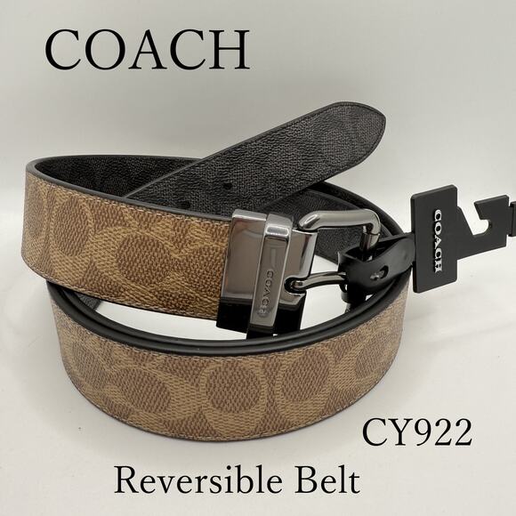 Coach CY922 Roller Buckle Cut To Size Reversible Belt 38 mm - Picture 1 of 8